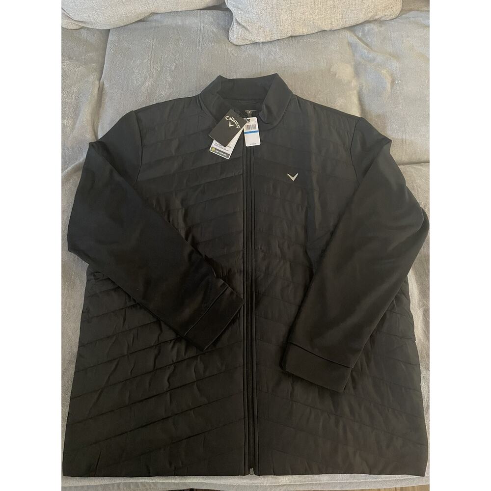 Callaway Caviar Black Golf Jacket Sun Protection Fabric Insulated Front